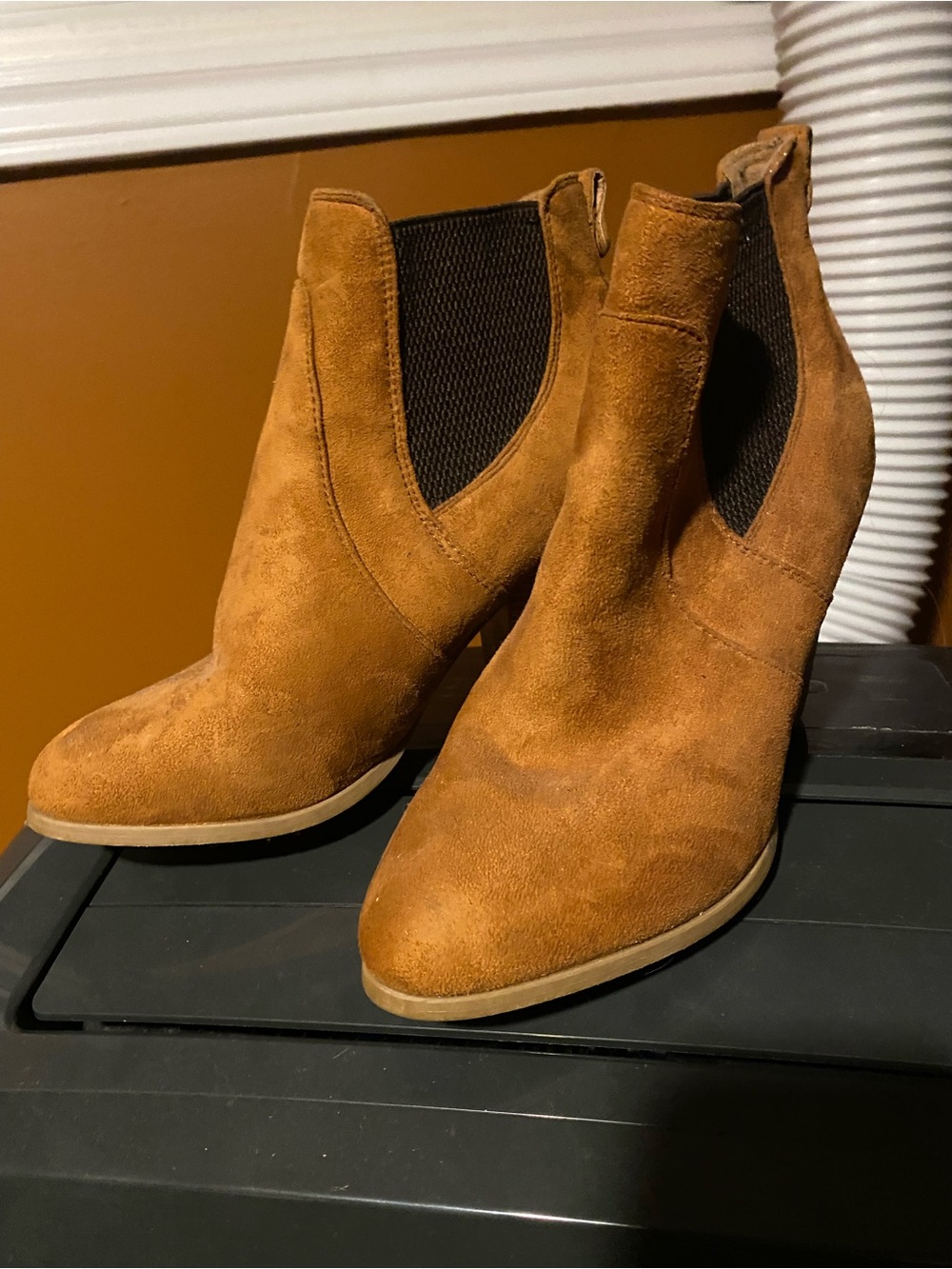 Revamped Chestnut Suede Chelsea Ankle Boots
